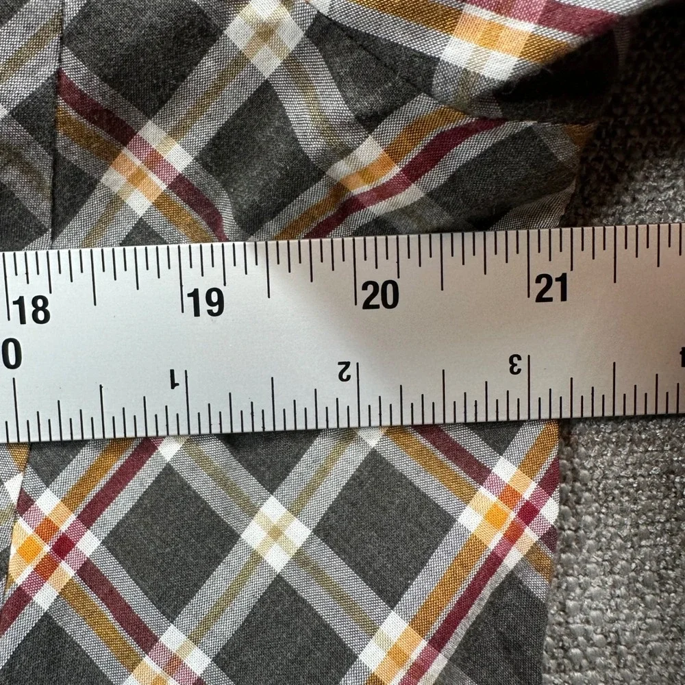 Lafayette 148 Button Down Women 12 Grey Plaid  Long Sleeve Bias Cut - Picture 8 of 12